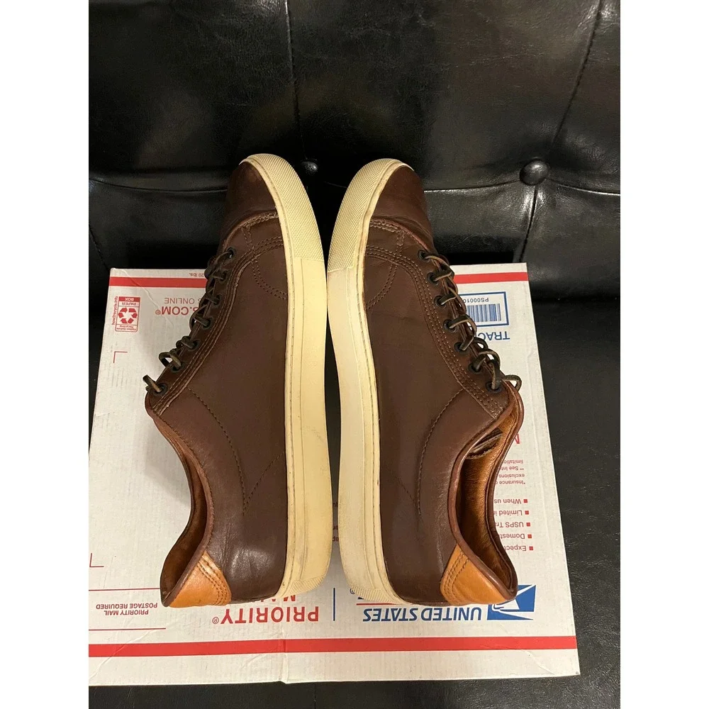 Frye Mens Ivy Low Lace Dark Brown Leather Sneakers 770005 Size 10 M